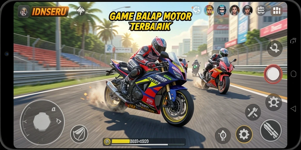 Tampilan seru balapan motor di IDNSERU.