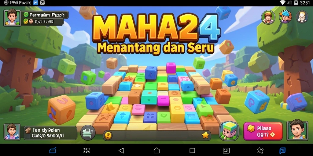 Tampilan gameplay MAHA24 yang penuh warna dan menarik.
