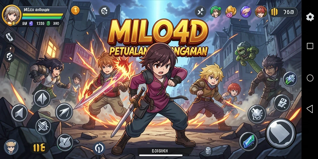 Tampilan gameplay seru dalam petualangan anime di MILO4D.